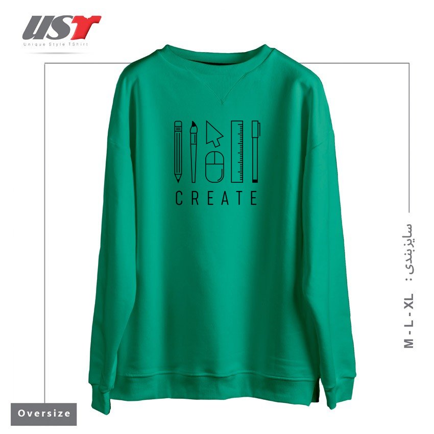 سوییشرت اورسایز طرح CREATE