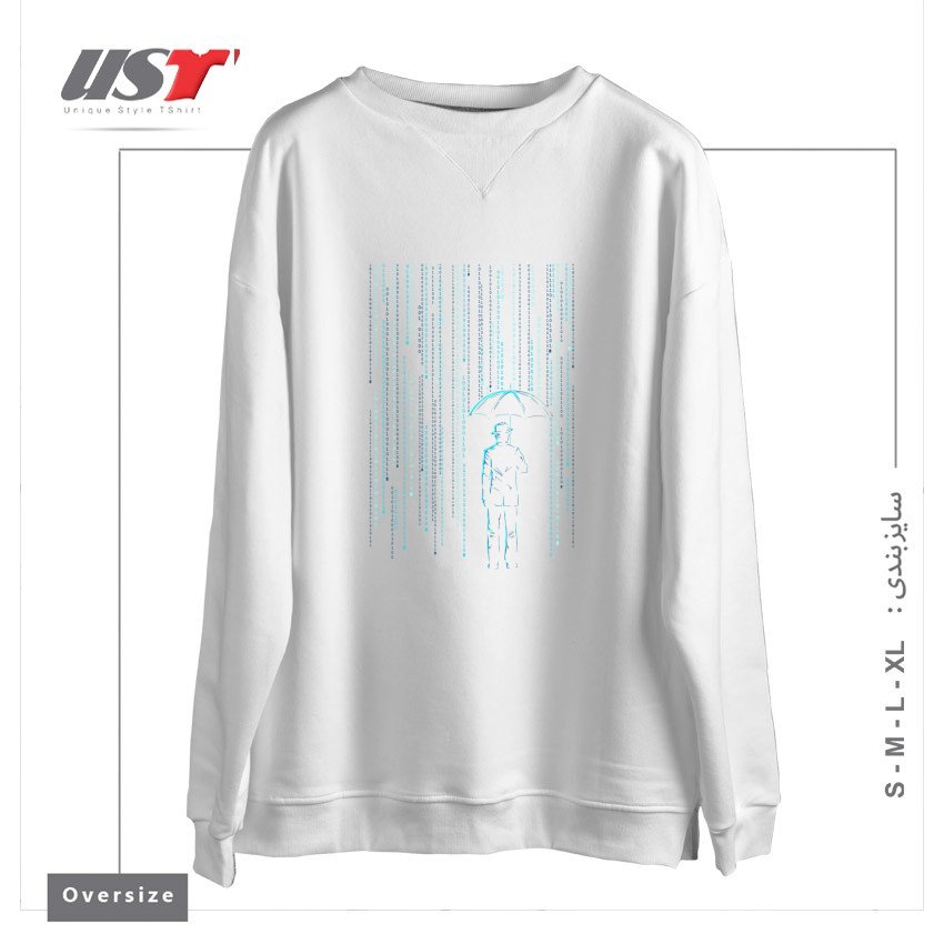 سوییشرت اورسایز طرح DIGITAL STORM211215