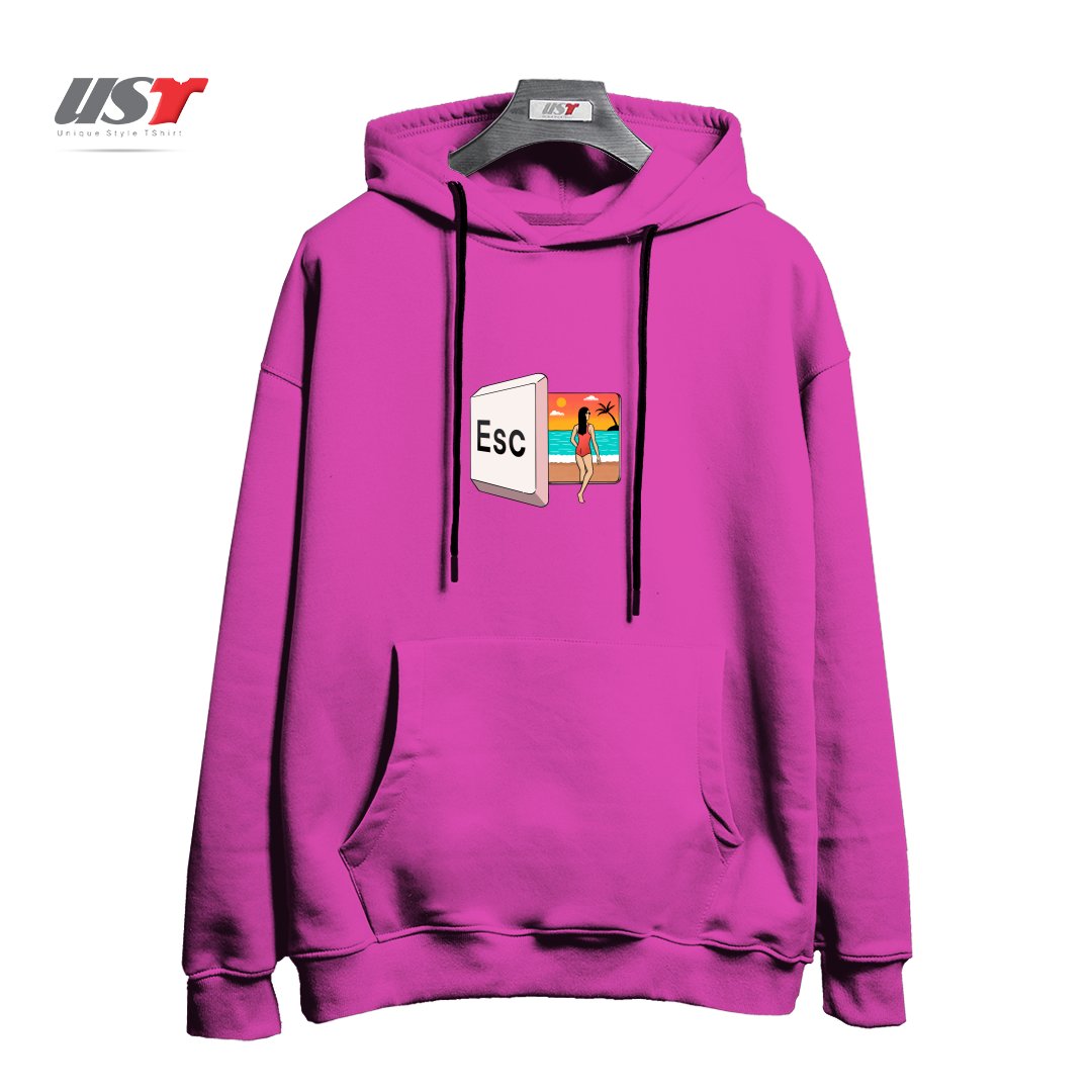 هودی اورسایز طرح ESCAPE TO THE BEACH