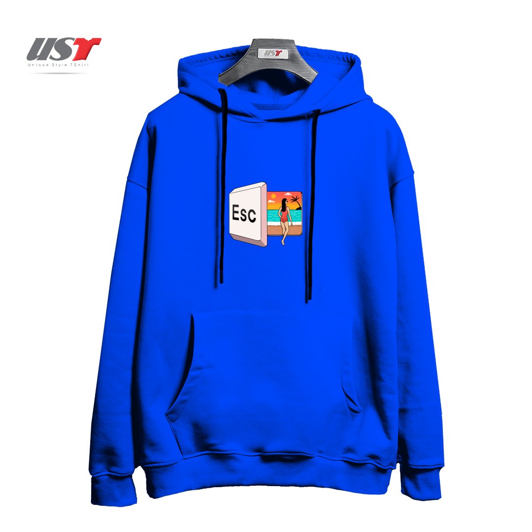 هودی اورسایز طرح ESCAPE TO THE BEACH