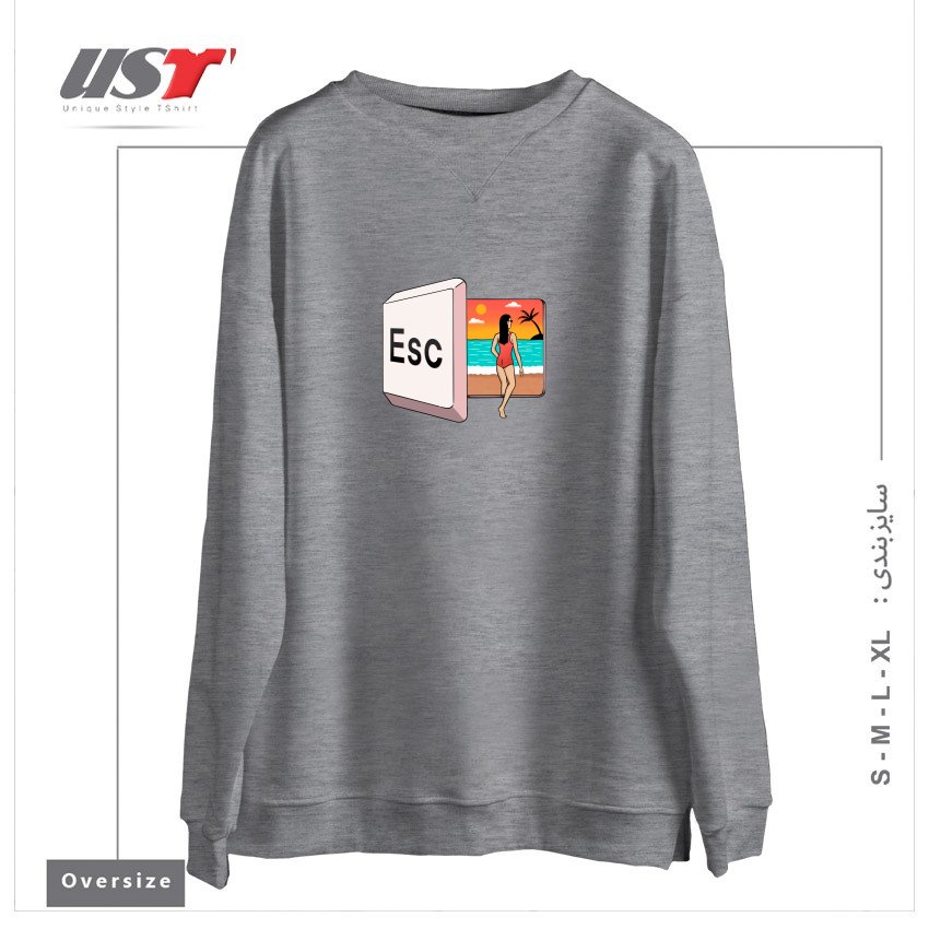 سوییشرت اورسایز طرح ESCAPE TO THE BEACH