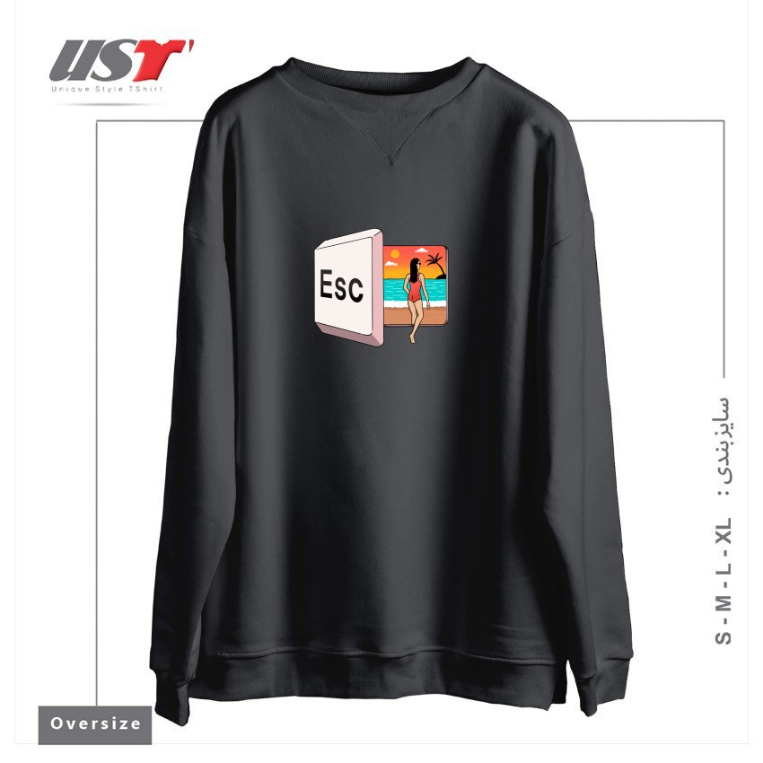 سوییشرت اورسایز طرح ESCAPE TO THE BEACH