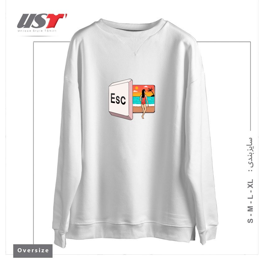 سوییشرت اورسایز طرح ESCAPE TO THE BEACH