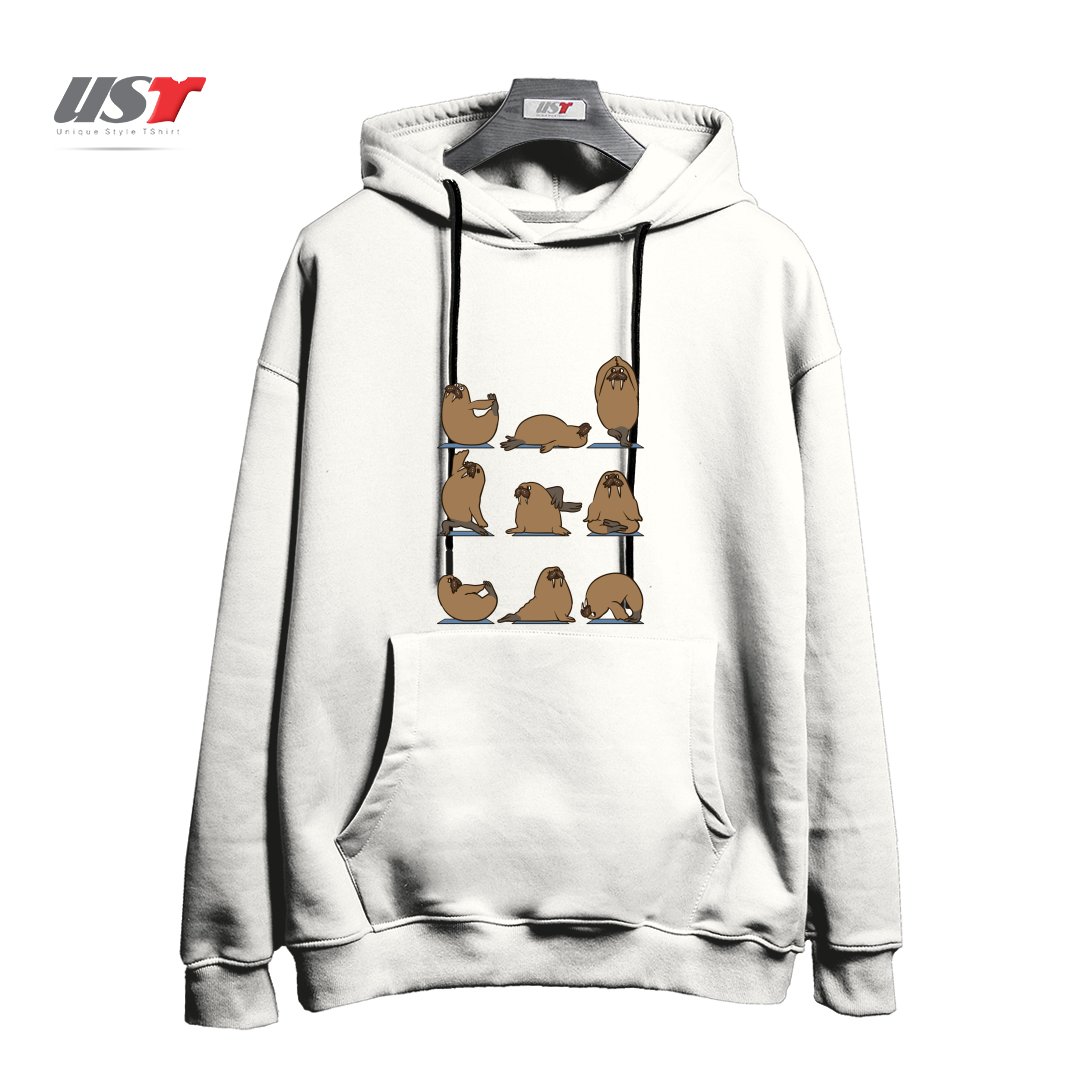 هودی اورسایز طرح WALRUS YOGA