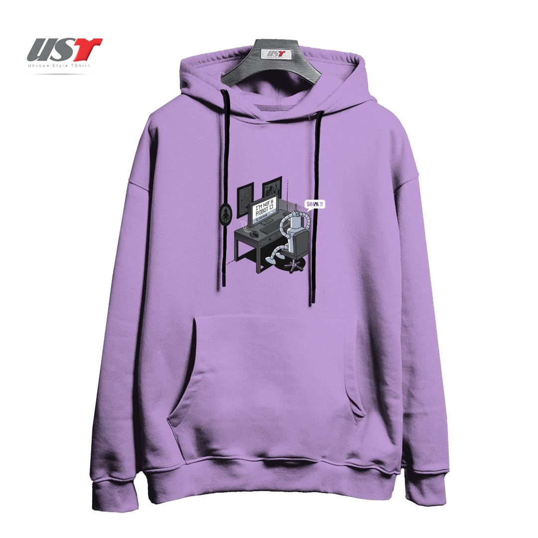 هودی اورسایز طرح I'M NOT A ROBOT2151651465