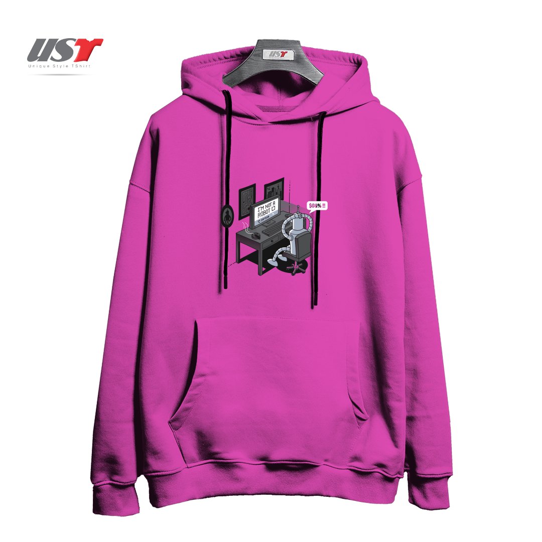 هودی اورسایز طرح I'M NOT A ROBOT2151651465