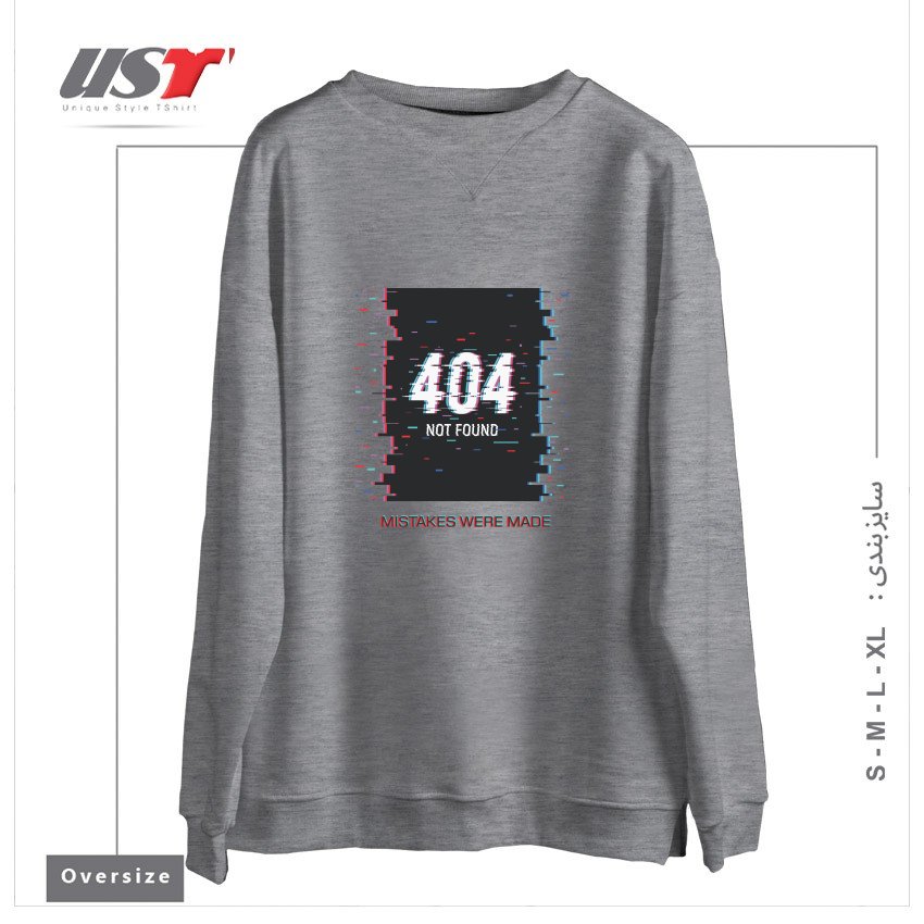 سوییشرت اورسایز طرح MISTAKES WERE MADE - MINIMAL - PSYCHEDELIC - GLITCH