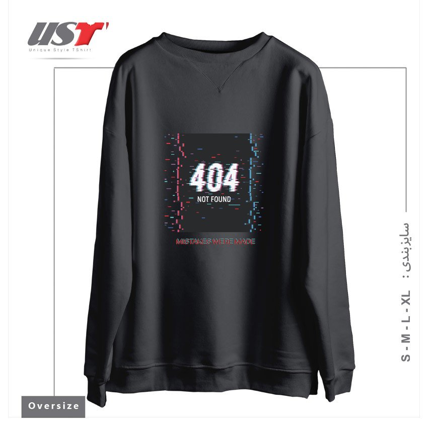 طرح MISTAKES WERE MADE - MINIMAL - PSYCHEDELIC - GLITCH سوییشرت اورسایزرنگ دودی
