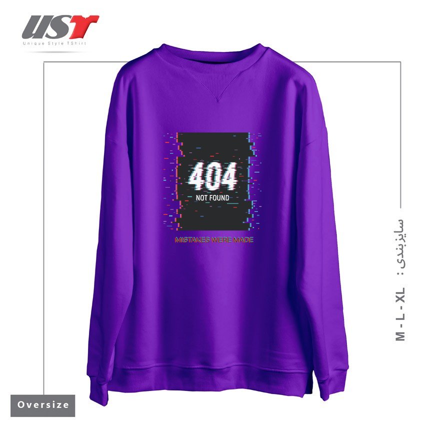 سوییشرت اورسایز طرح MISTAKES WERE MADE - MINIMAL - PSYCHEDELIC - GLITCH