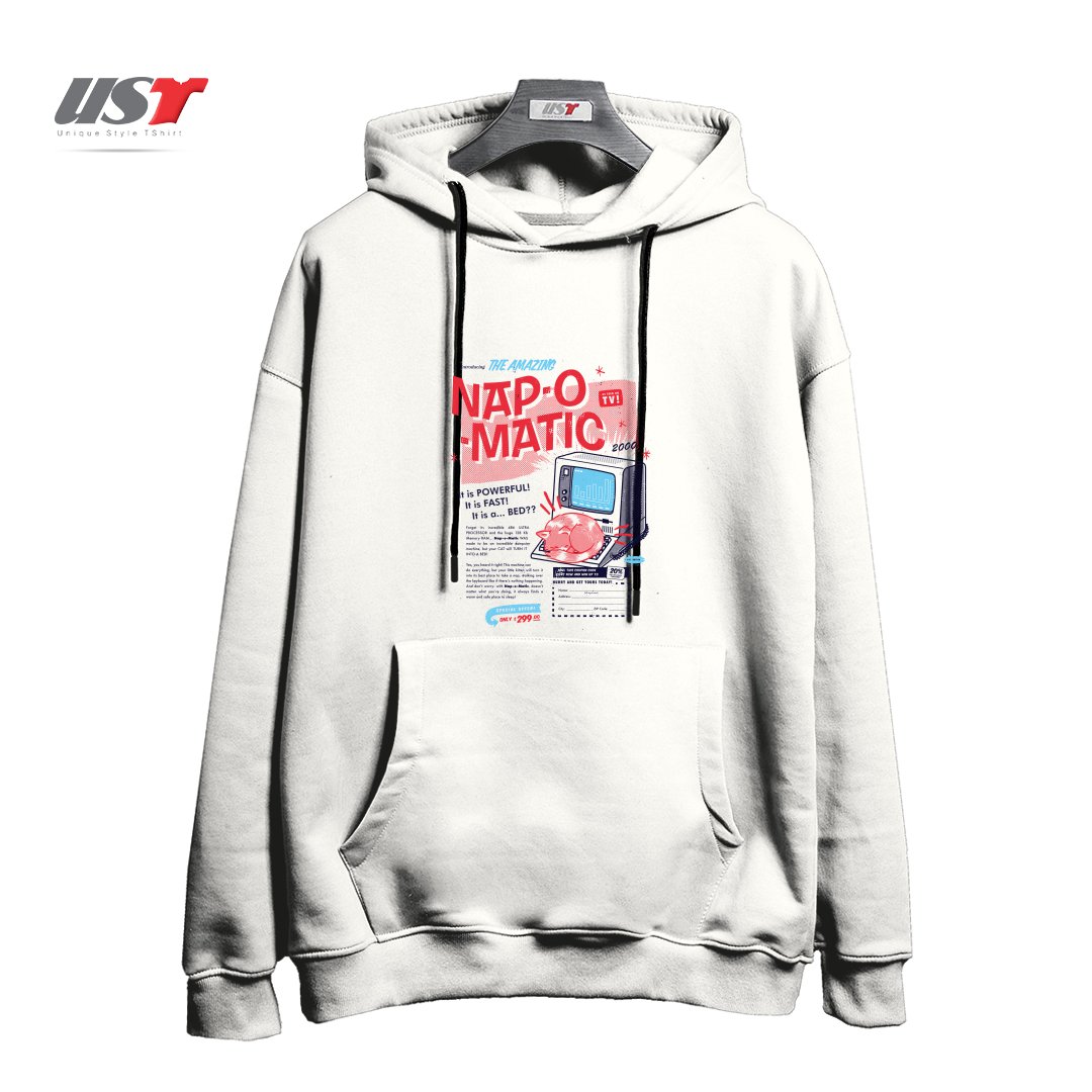 طرح NAP-O-MATIC هودی اورسایزرنگ سفید