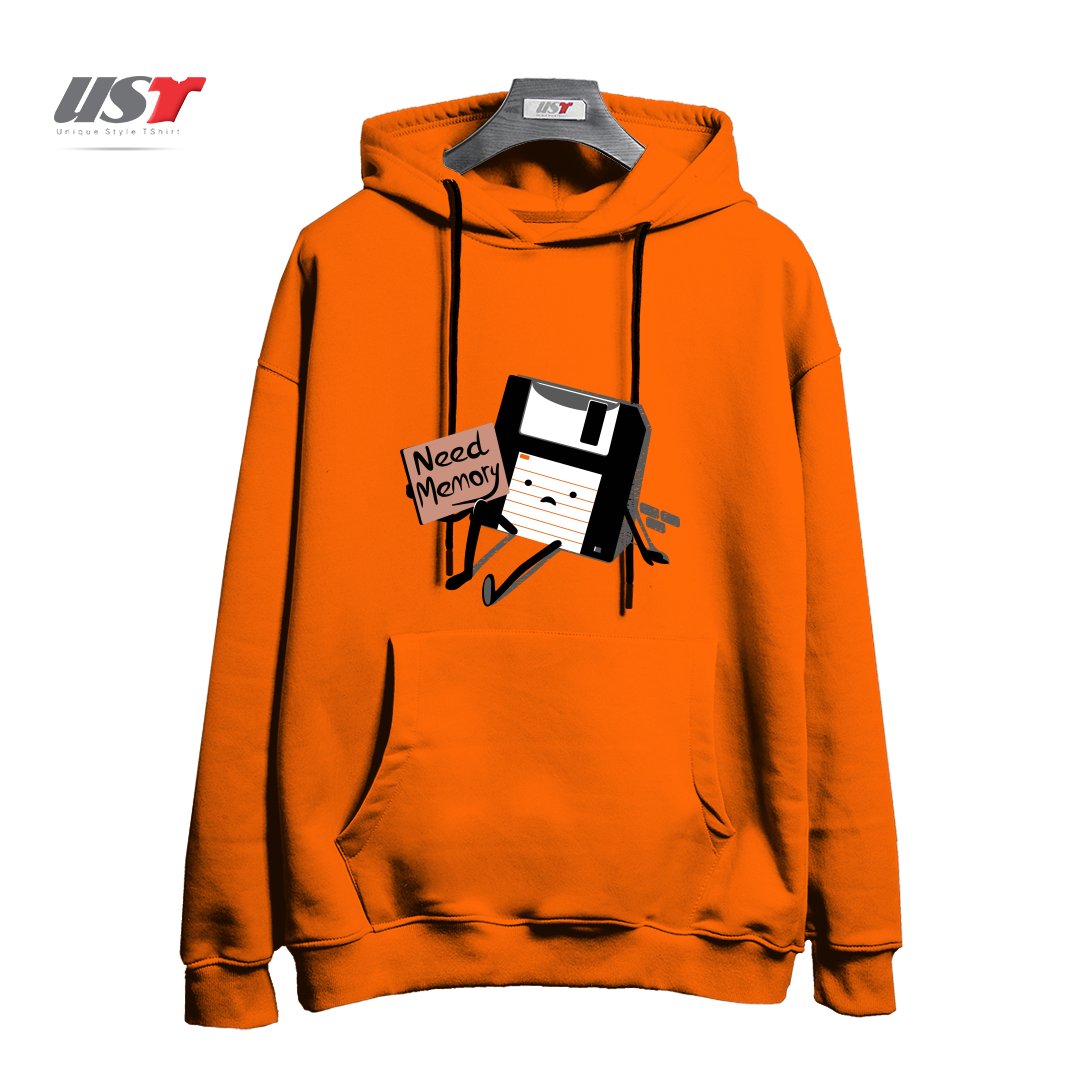 طرح NEED MEMORY هودی اورسایزرنگ نارنجی