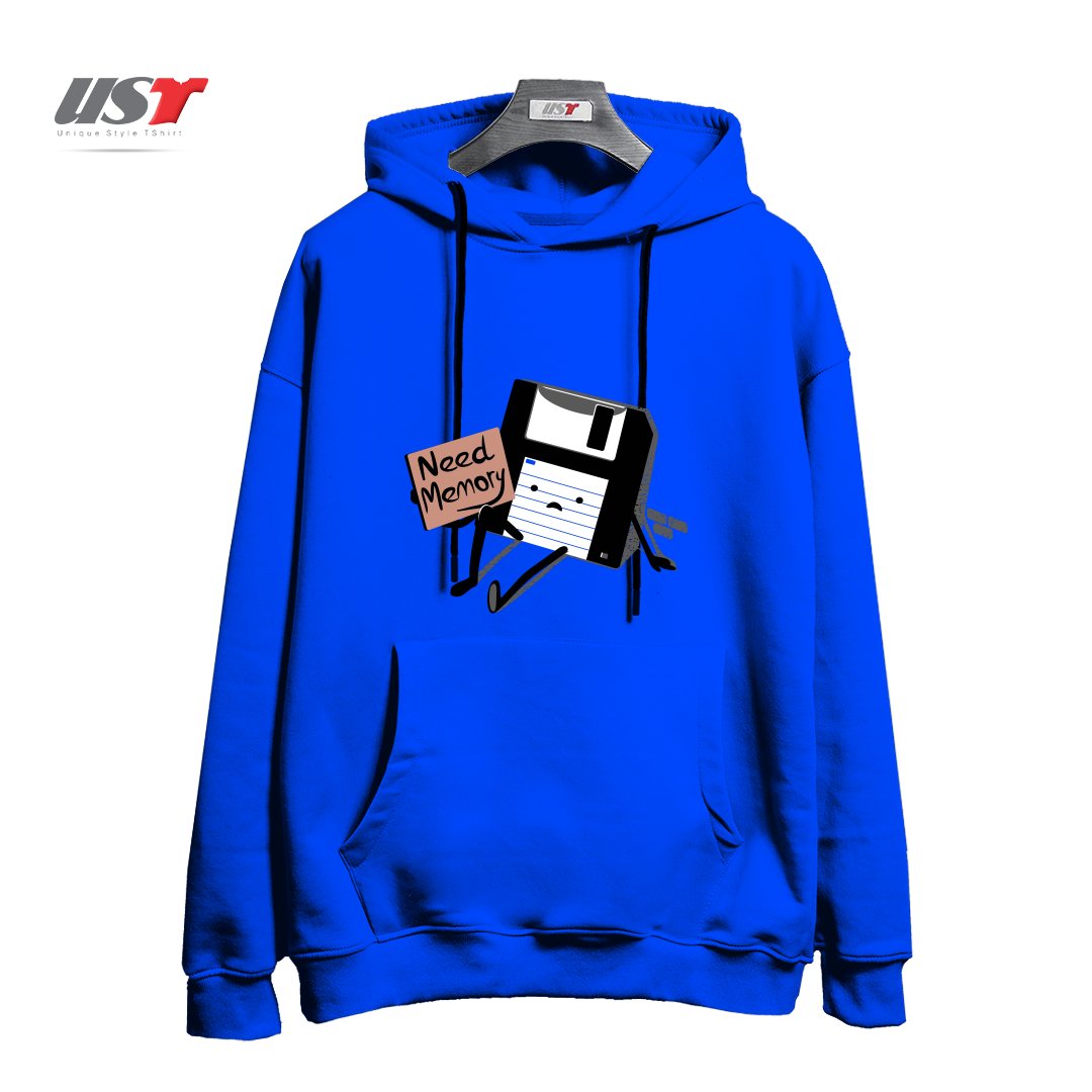 طرح NEED MEMORY هودی اورسایزرنگ آبی شالی