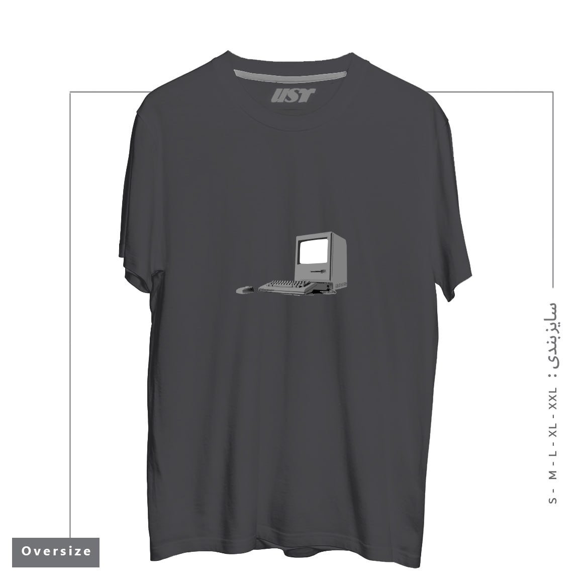 طرح WHERE IT ALL BEGAN تیشرت اورسایزرنگ دودی