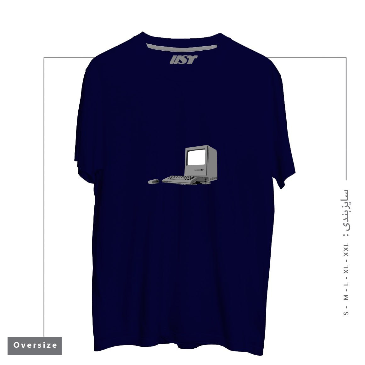 طرح WHERE IT ALL BEGAN تیشرت اورسایزرنگ سرمه ای