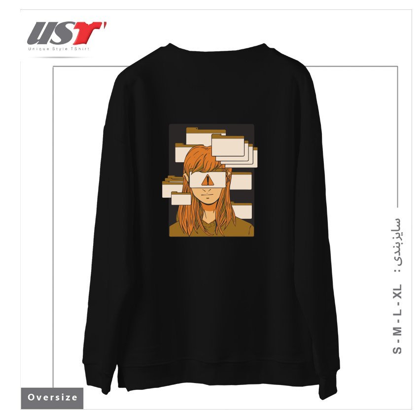 طرح WOMAN WITH COMPUTER TABS  ADHD سوییشرت اورسایزرنگ مشکی