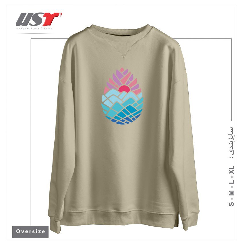 طرح ALPINE سوییشرت اورسایزرنگ نخودی