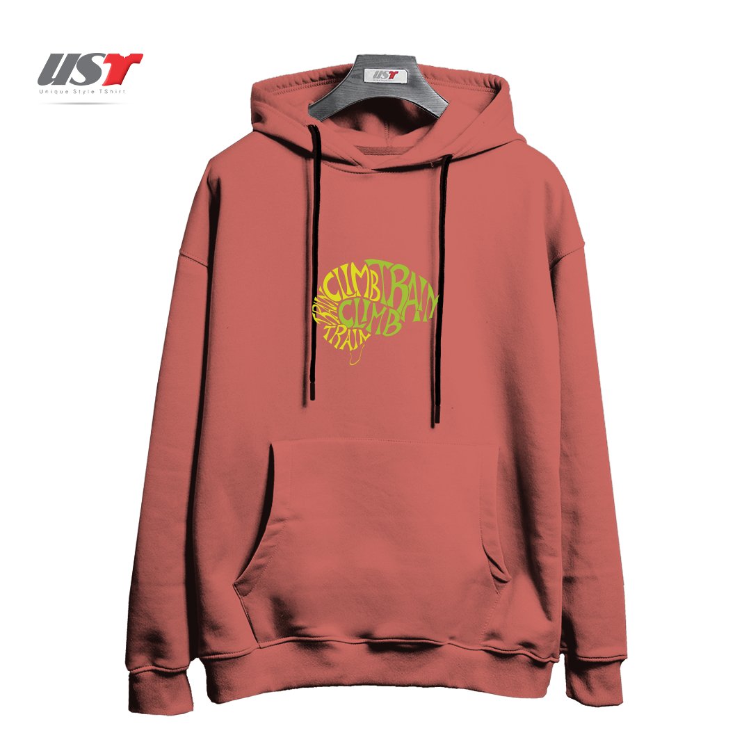هودی اورسایز طرح CLIMB TRAIN BRAIN
