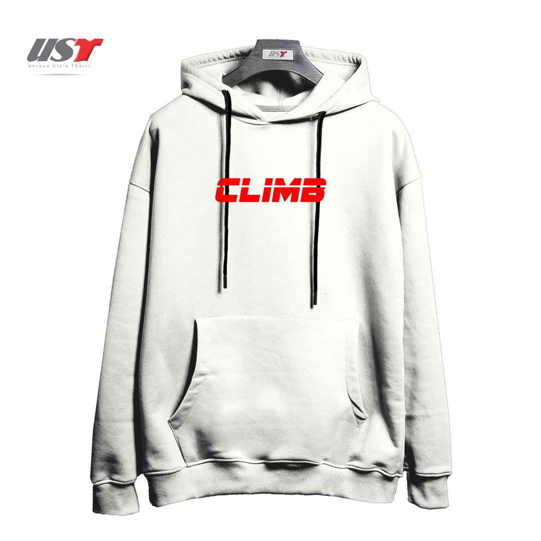 طرح CLIMB01 هودی اورسایزرنگ سفید