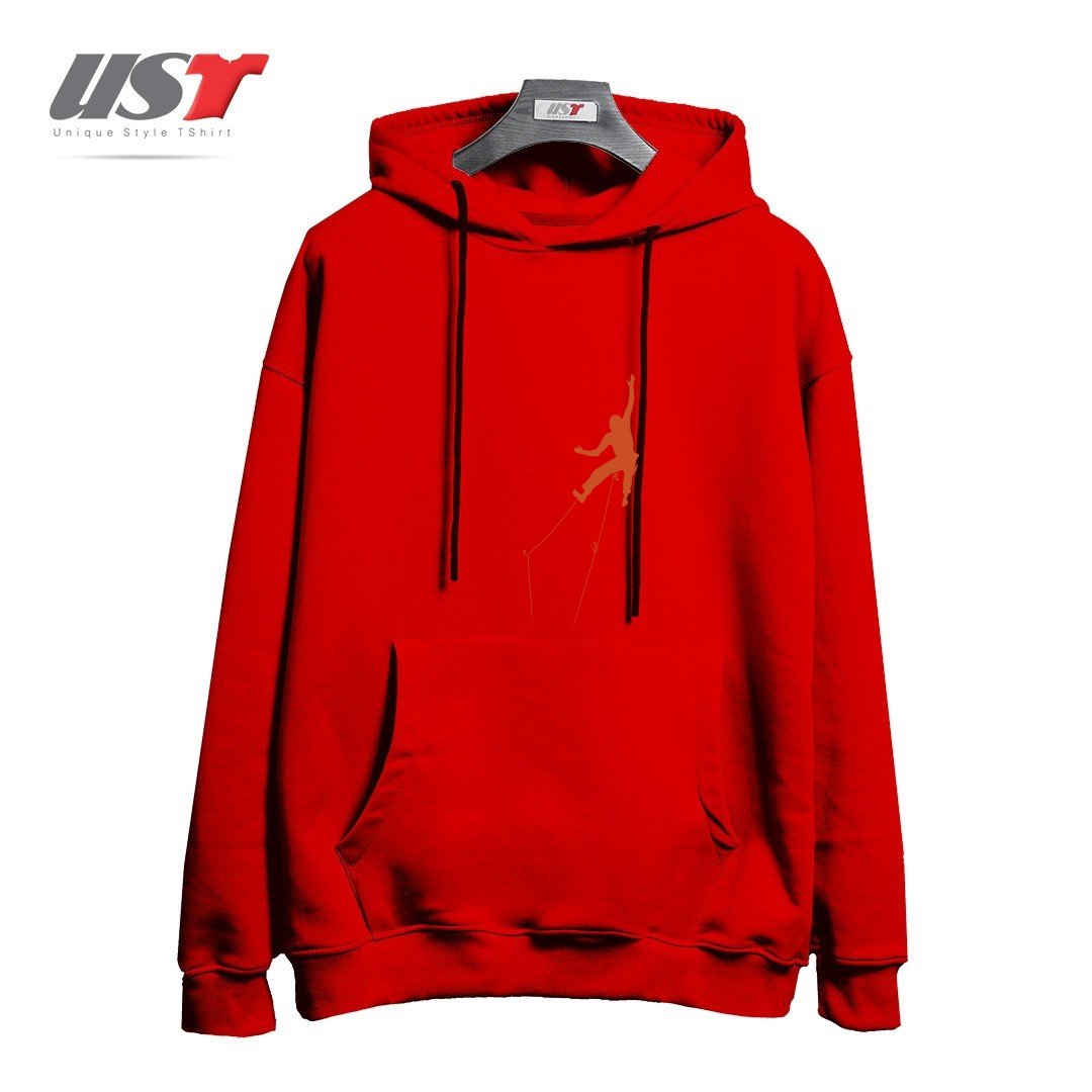 طرح CLIMBER هودی اورسایزرنگ قرمز