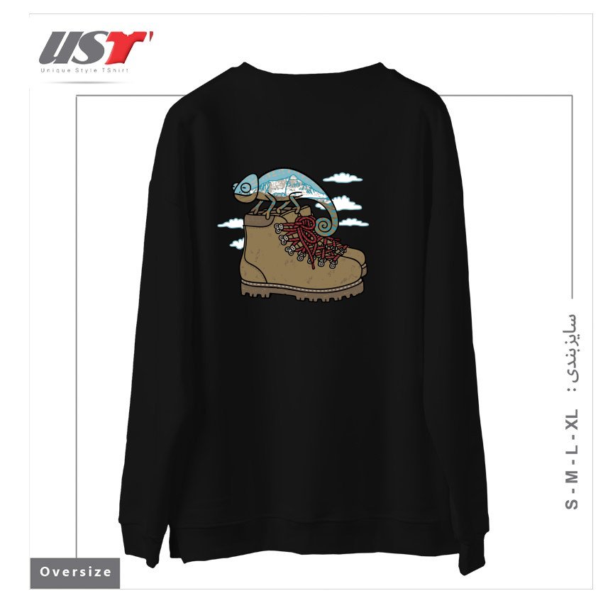 طرح CLIMBING سوییشرت اورسایزرنگ مشکی