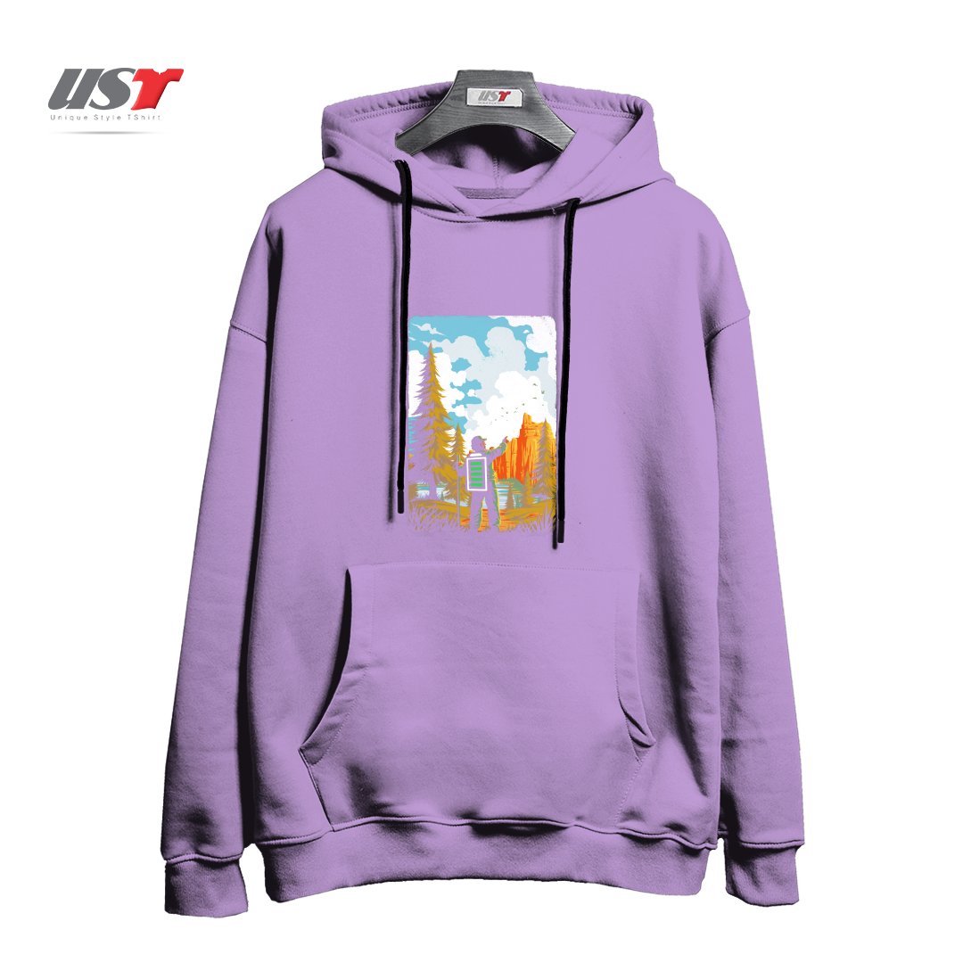 طرح HIKING RECHARGING IN NATURE OUTDOOR BATTERY2121 هودی اورسایزرنگ یاسی