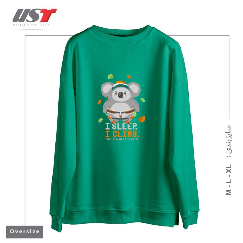 سوییشرت اورسایز طرح I SLEEP. I CLIMB.