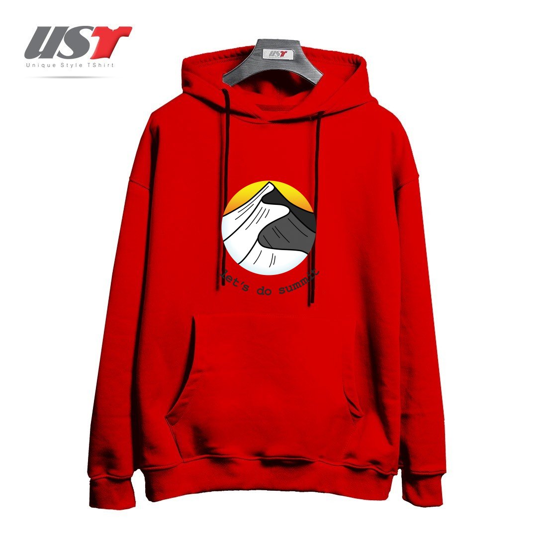 طرح LET'S DO SUMMIT (ON LIGHT) هودی اورسایزرنگ قرمز