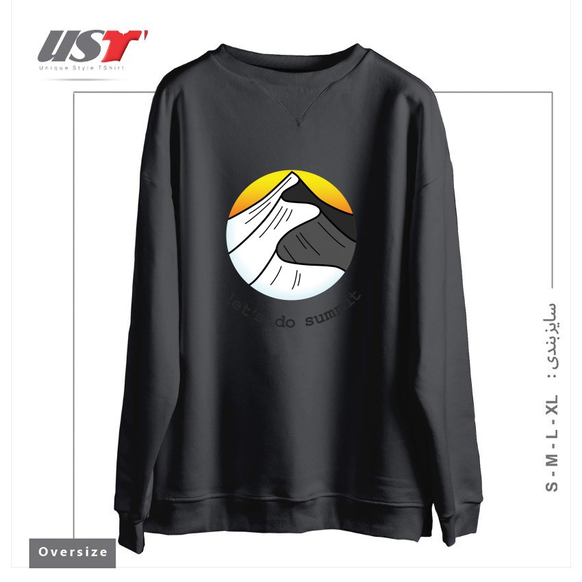 طرح LET'S DO SUMMIT (ON LIGHT) سوییشرت اورسایزرنگ دودی