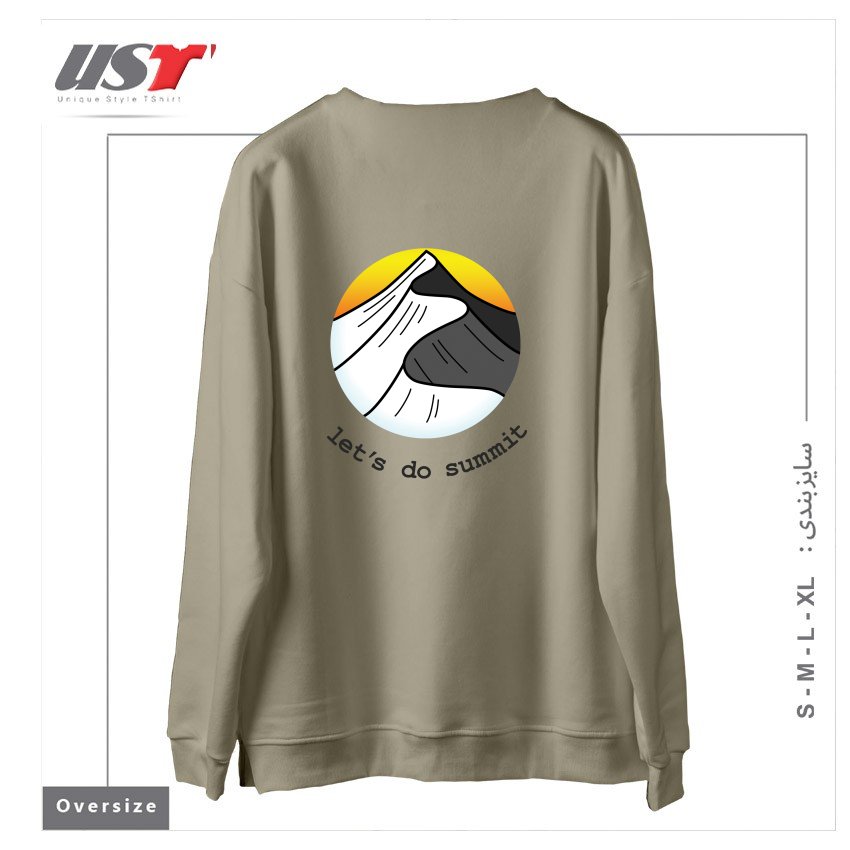 طرح LET'S DO SUMMIT (ON LIGHT) سوییشرت اورسایزرنگ نخودی