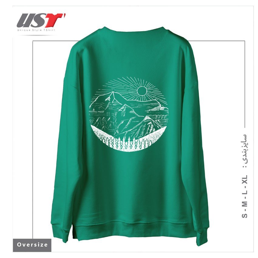 طرح MOUNT ROBSON24561 سوییشرت اورسایزرنگ سبز سدری