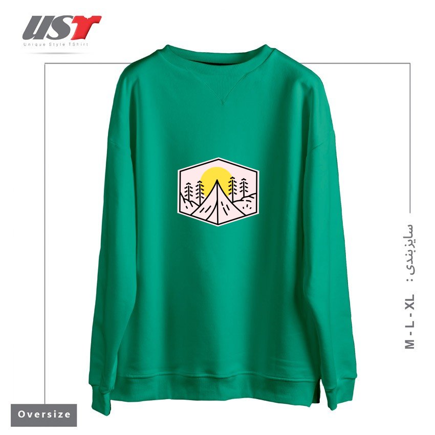 طرح MOUNTAIN PEAK سوییشرت اورسایزرنگ سبز سدری