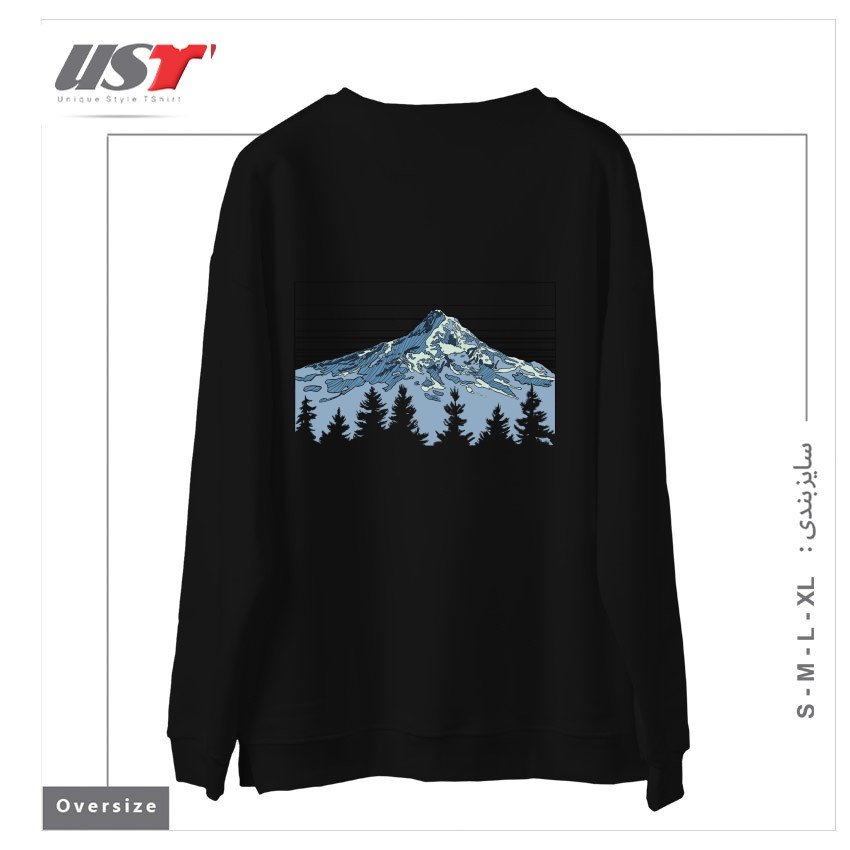 طرح MY HOOD سوییشرت اورسایزرنگ مشکی