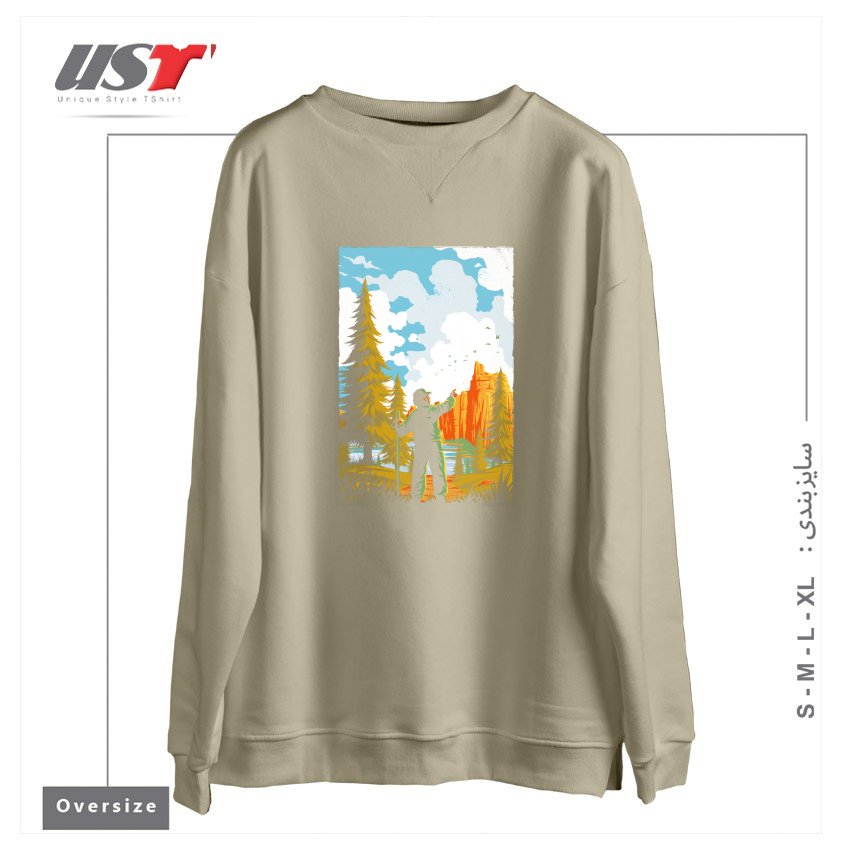 سوییشرت اورسایز طرح NATIONAL PARK TRADITIONAL DESIGN1165415