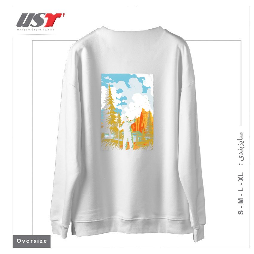 طرح NATIONAL PARK TRADITIONAL DESIGN1165415 سوییشرت اورسایزرنگ سفید