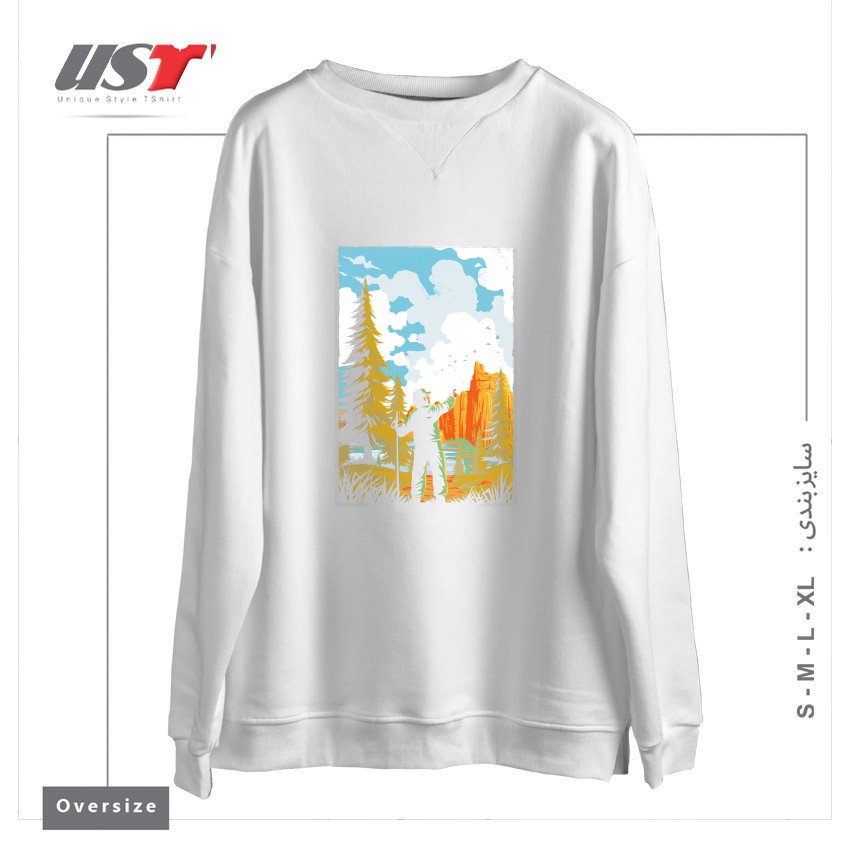 طرح NATIONAL PARK TRADITIONAL DESIGN1165415 سوییشرت اورسایزرنگ سفید