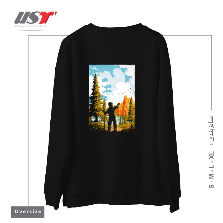 طرح NATIONAL PARK TRADITIONAL DESIGN1165415 سوییشرت اورسایزرنگ مشکی