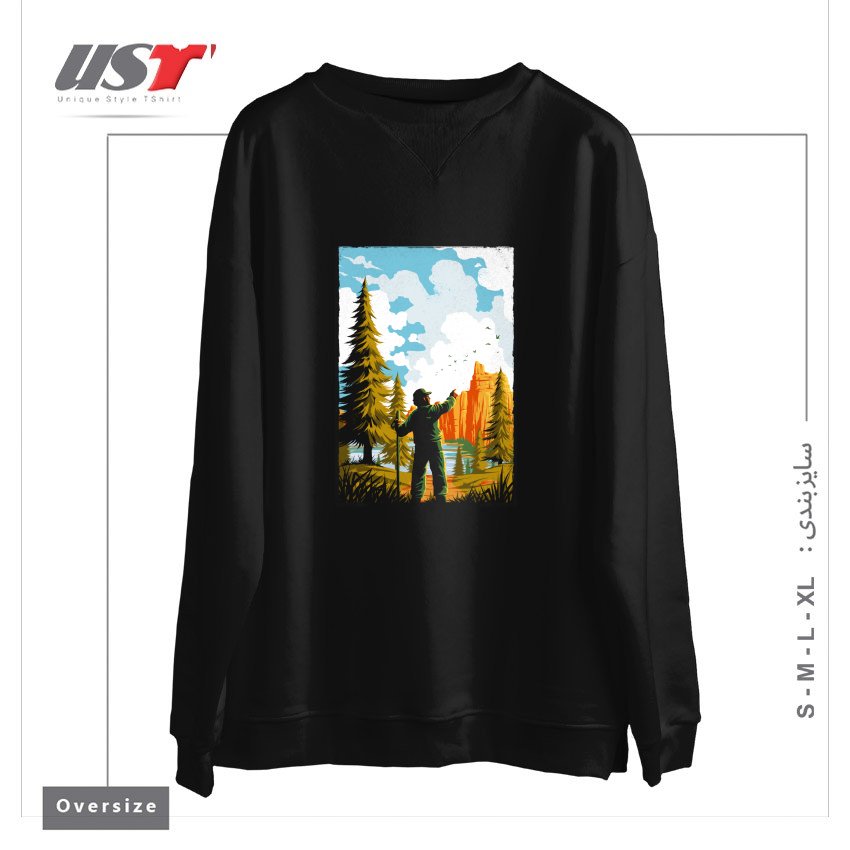 طرح NATIONAL PARK TRADITIONAL DESIGN1165415 سوییشرت اورسایزرنگ مشکی