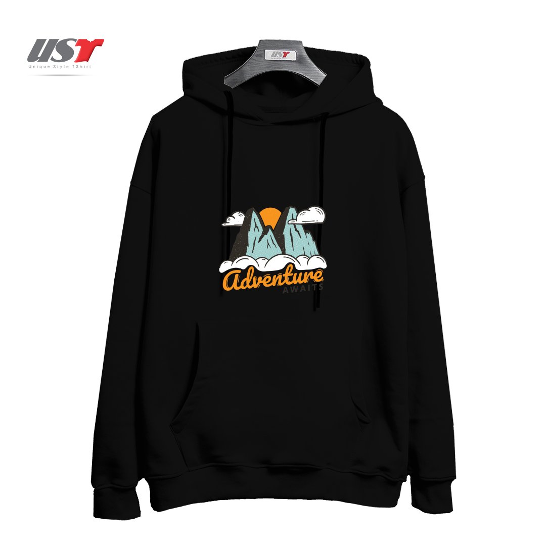 هودی اورسایز طرح NATURE - ADVENTURE AWAITS