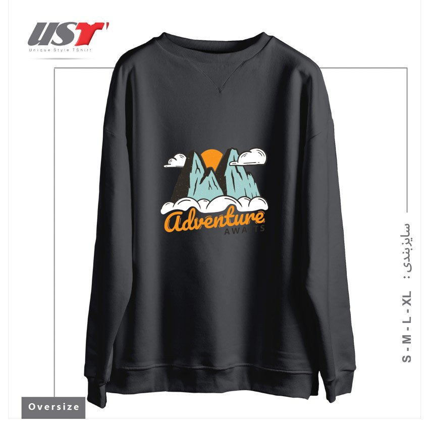 سوییشرت اورسایز طرح NATURE - ADVENTURE AWAITS
