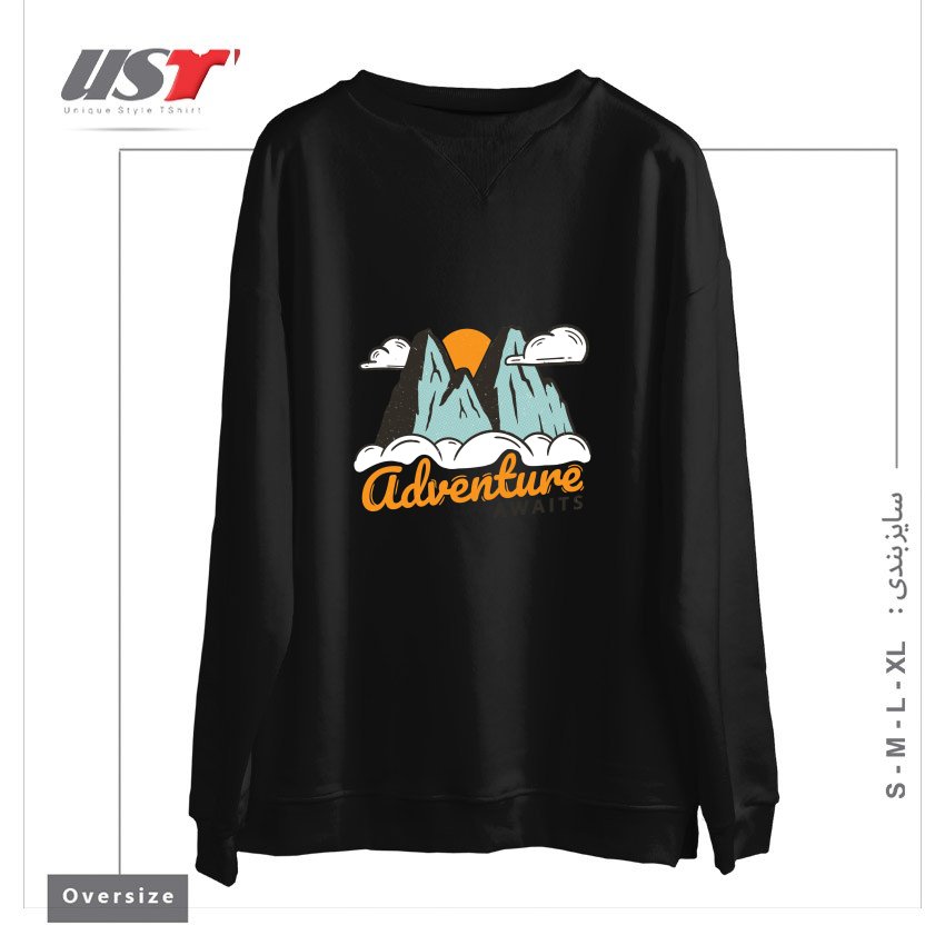 سوییشرت اورسایز طرح NATURE - ADVENTURE AWAITS