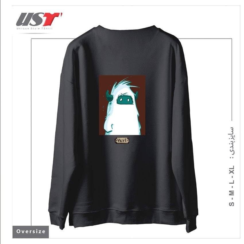 طرح YETI PORTRAIT - FROM SASQANDYETI.CA215165 سوییشرت اورسایزرنگ دودی