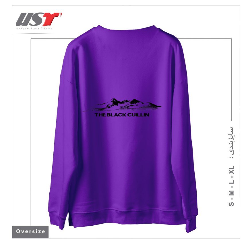 طرح THE BLACK CUILLIN - ISLE OF SKYE سوییشرت اورسایزرنگ بنفش