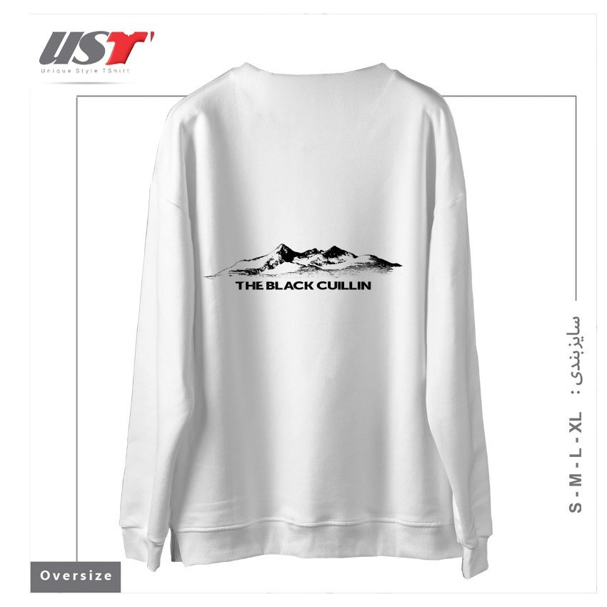 طرح THE BLACK CUILLIN - ISLE OF SKYE سوییشرت اورسایزرنگ سفید
