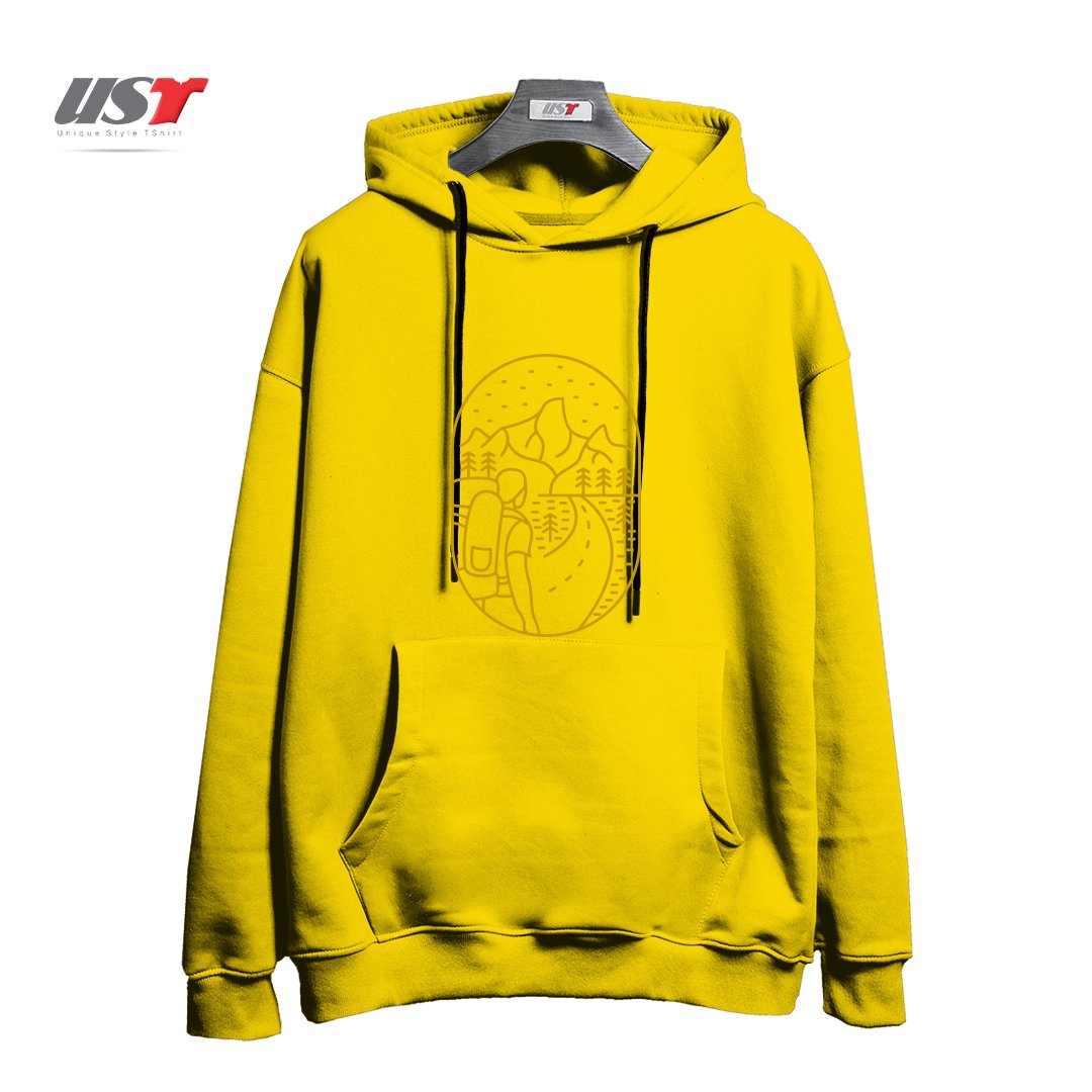 طرح READY TO GO WILD هودی اورسایزرنگ زرد