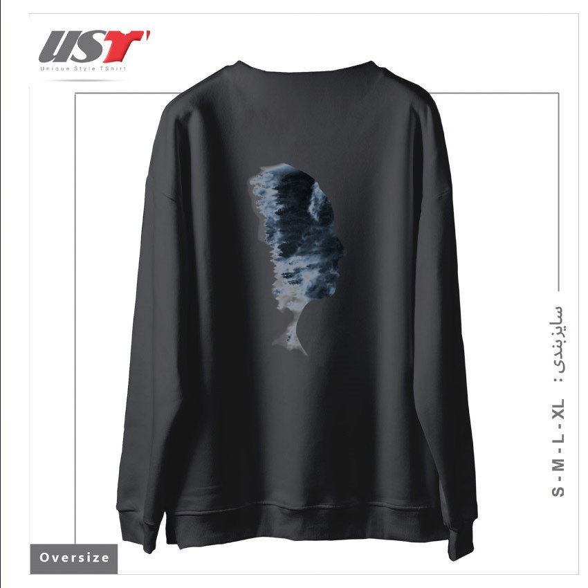 طرح OUTDOOR PROFILE سوییشرت اورسایزرنگ دودی