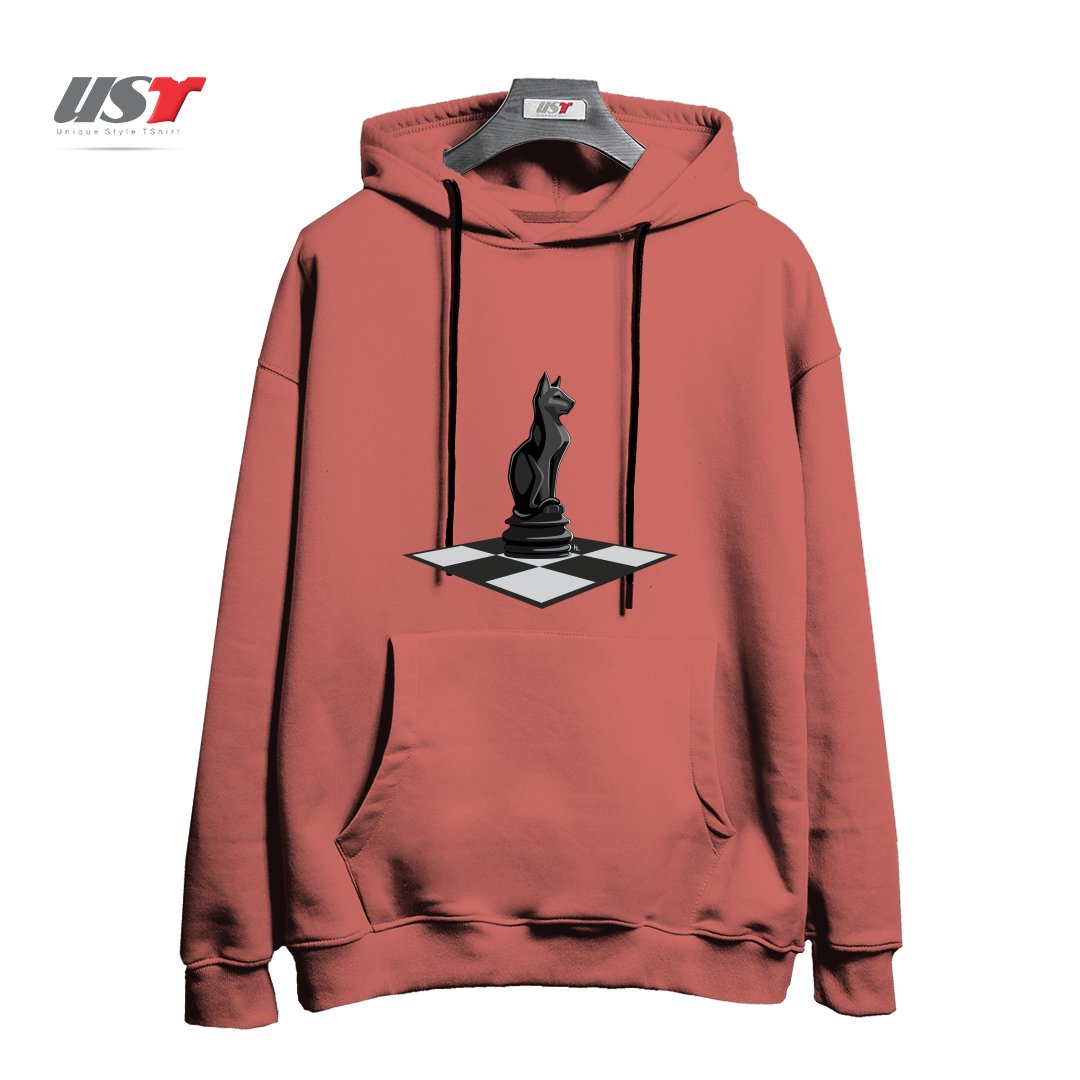 طرح CAT CHESS هودی اورسایزرنگ آجری