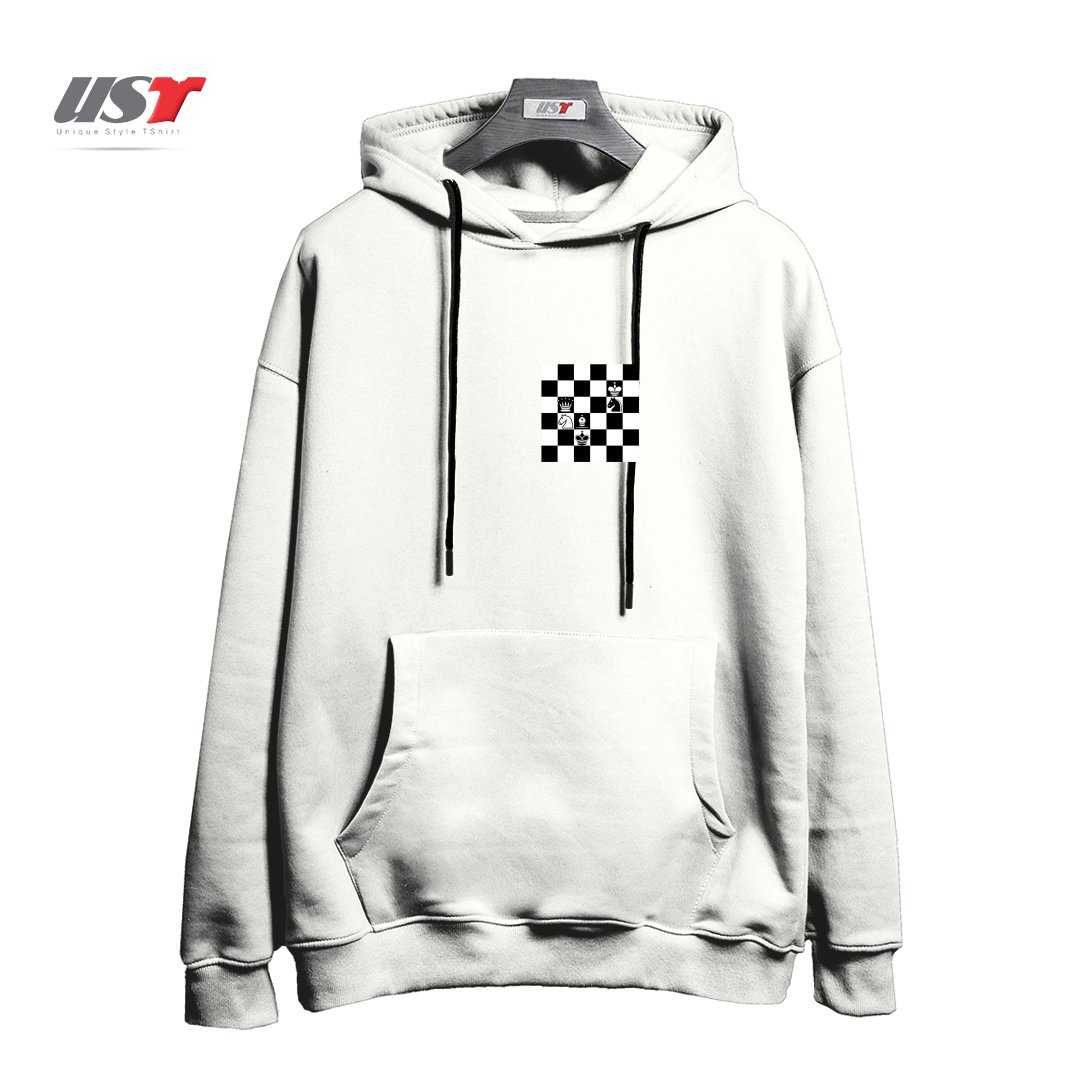 طرح CHESS NOT DEAD! هودی اورسایزرنگ سفید