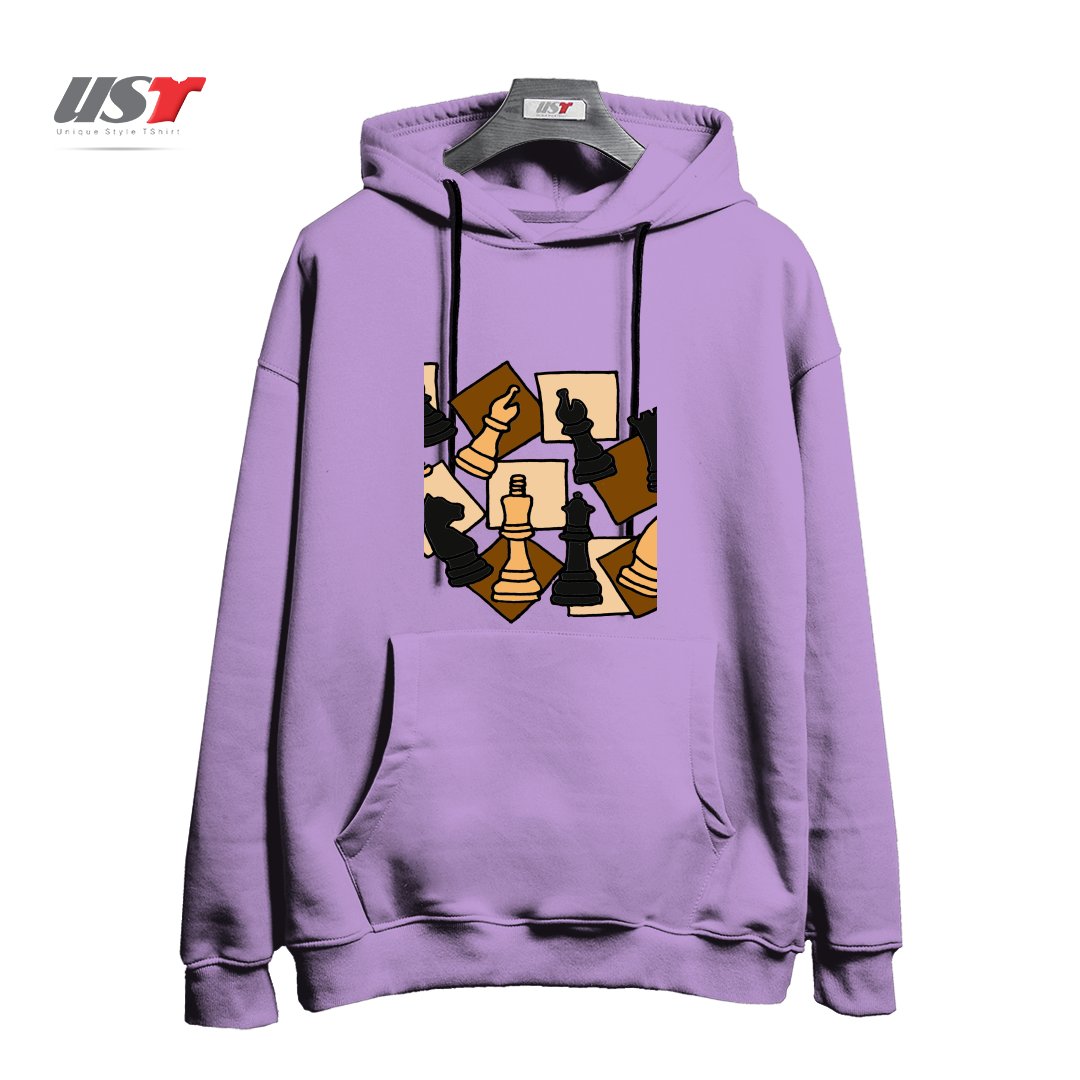 طرح COOL CHESS PIECES CHESS GAME ABSTRACT ART هودی اورسایزرنگ یاسی