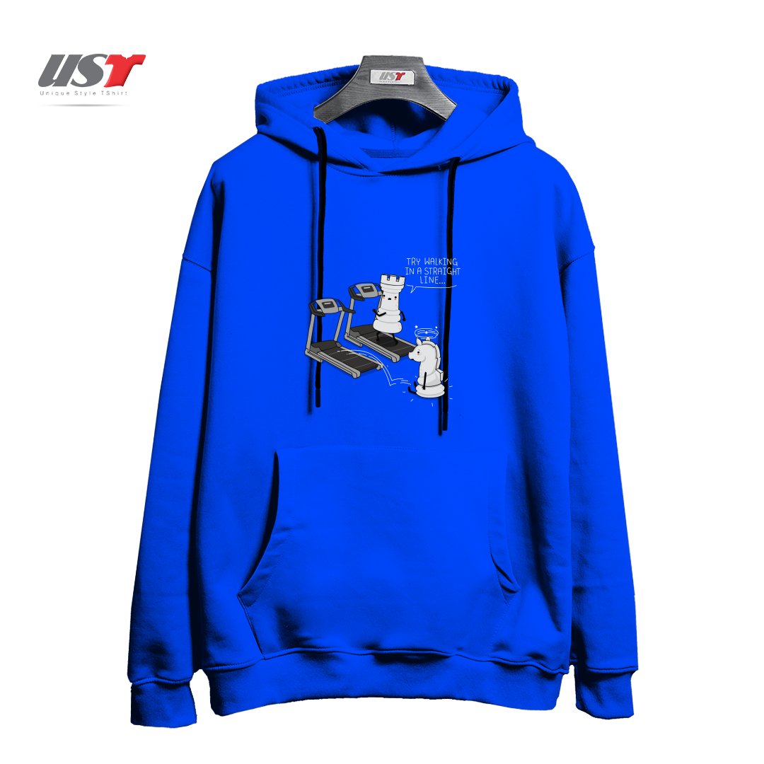 طرح IN A STRAIGHT LINE هودی اورسایزرنگ آبی شالی