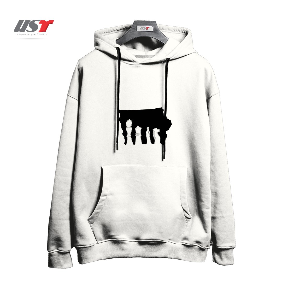 طرح IOWA CHESS هودی اورسایزرنگ سفید